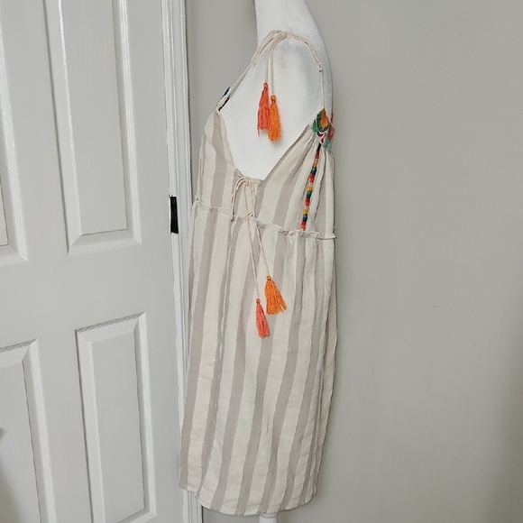 Altar'd State Women's Bohemian Embroidered Dress with Tassels M - Picture 5 of 12
